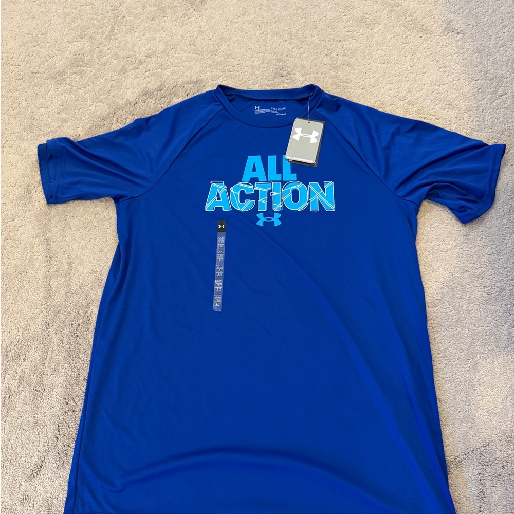 Under Armour Kids YXL shirt.  Polyester not cotton.  New with tags.